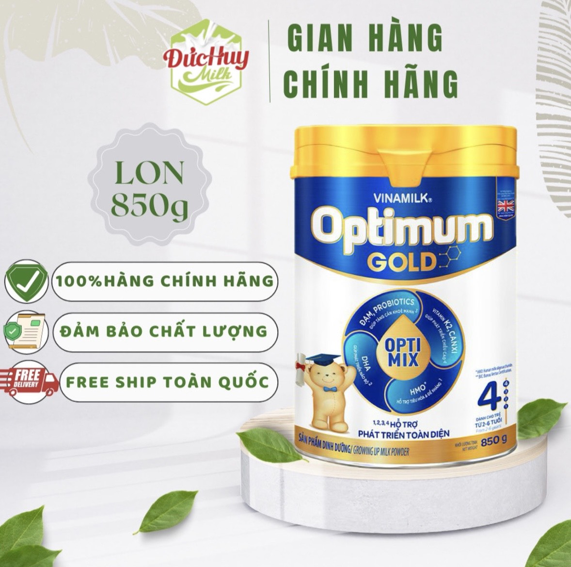 Sữa bột Vinamilk Optimum Gold 4 OPTIMIX lon 850g