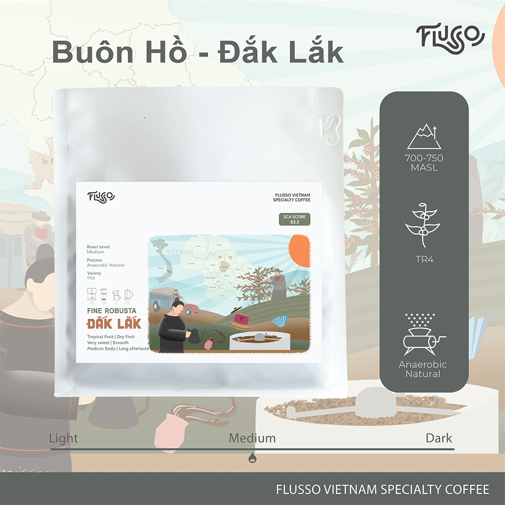 Cà phê Fine Robusta Đăk Lắc Việt Nam Pha máy Espresso