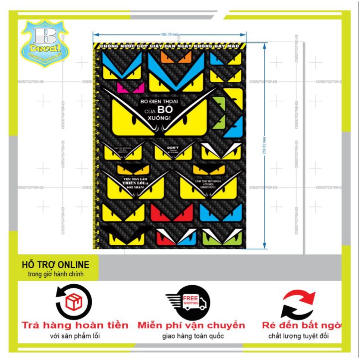 22 logo sticker mắt fendi dễ thương kute