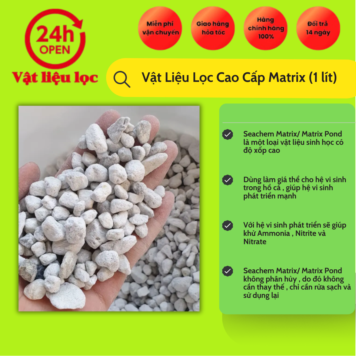 Vật Liệu Lọc Cao Cấp Matrix (1 lít)