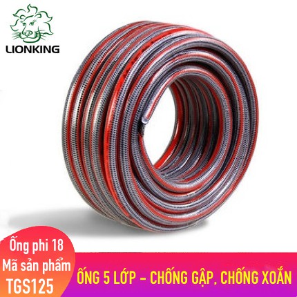 Ống nước lionking tgs125 - phi 18, kết cấu 5 lớp chống gập, chống xoắn