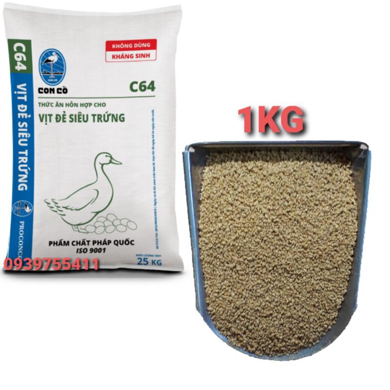1kg cám cò c64 cho vịt đẻ thức ăn cho vịt đẻ cám cho gà đẻ cám cho gia cầm đẻ trứng