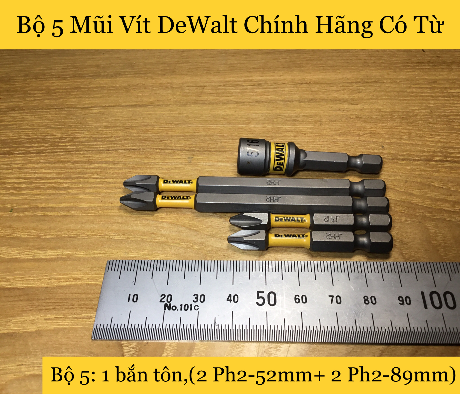 [HCM]Bộ 5 Mũi Vít DeWalt Chính Hãng Có Từ