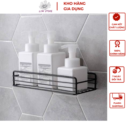 Kệ sắt chữ nhật để đồ nhà tắm, phòng bếp dán tường siêu chắc inox siêu tiện dụng,..kệ chữ nhật mỏng