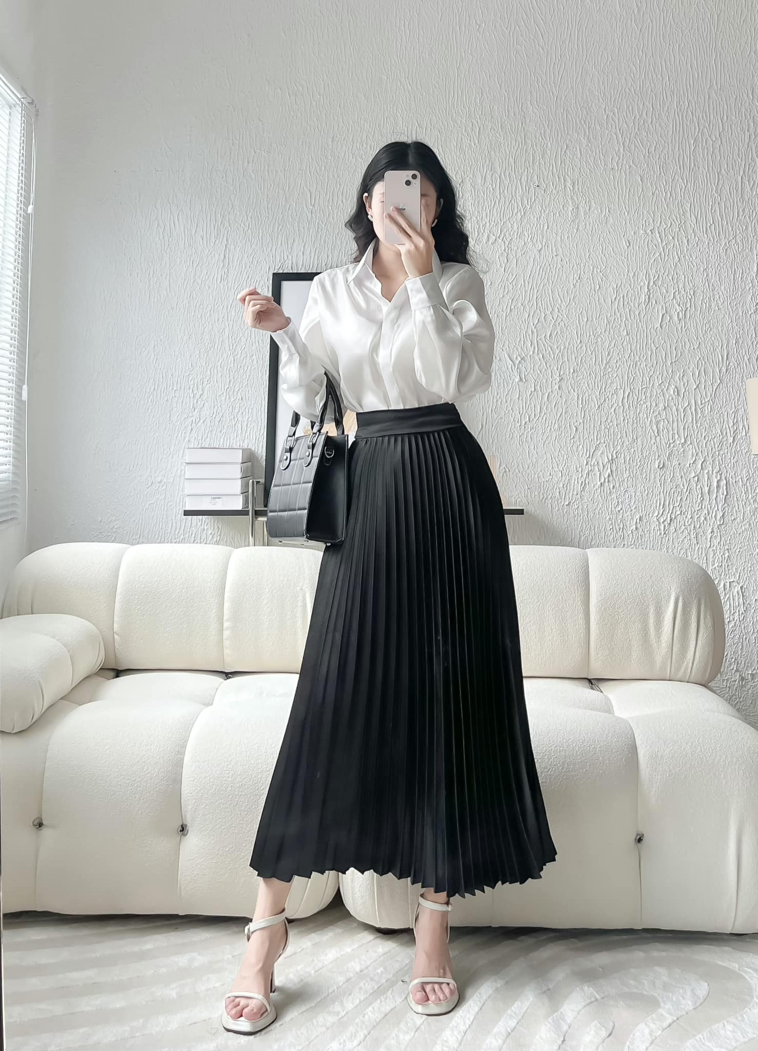 VELLE DESIGN áo sơ mi lụa tơ Celline chất lụa tơ organza cao cấp không nhăn.