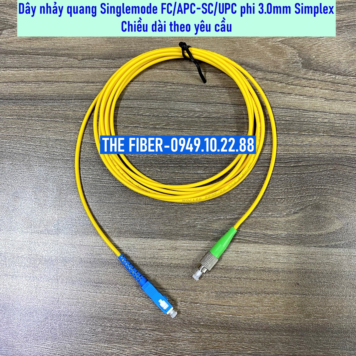 Dây nhảy quang singlemode fc/apc-sc/upc phi 3.0mm simplex - chiều dài theo yêu cầu