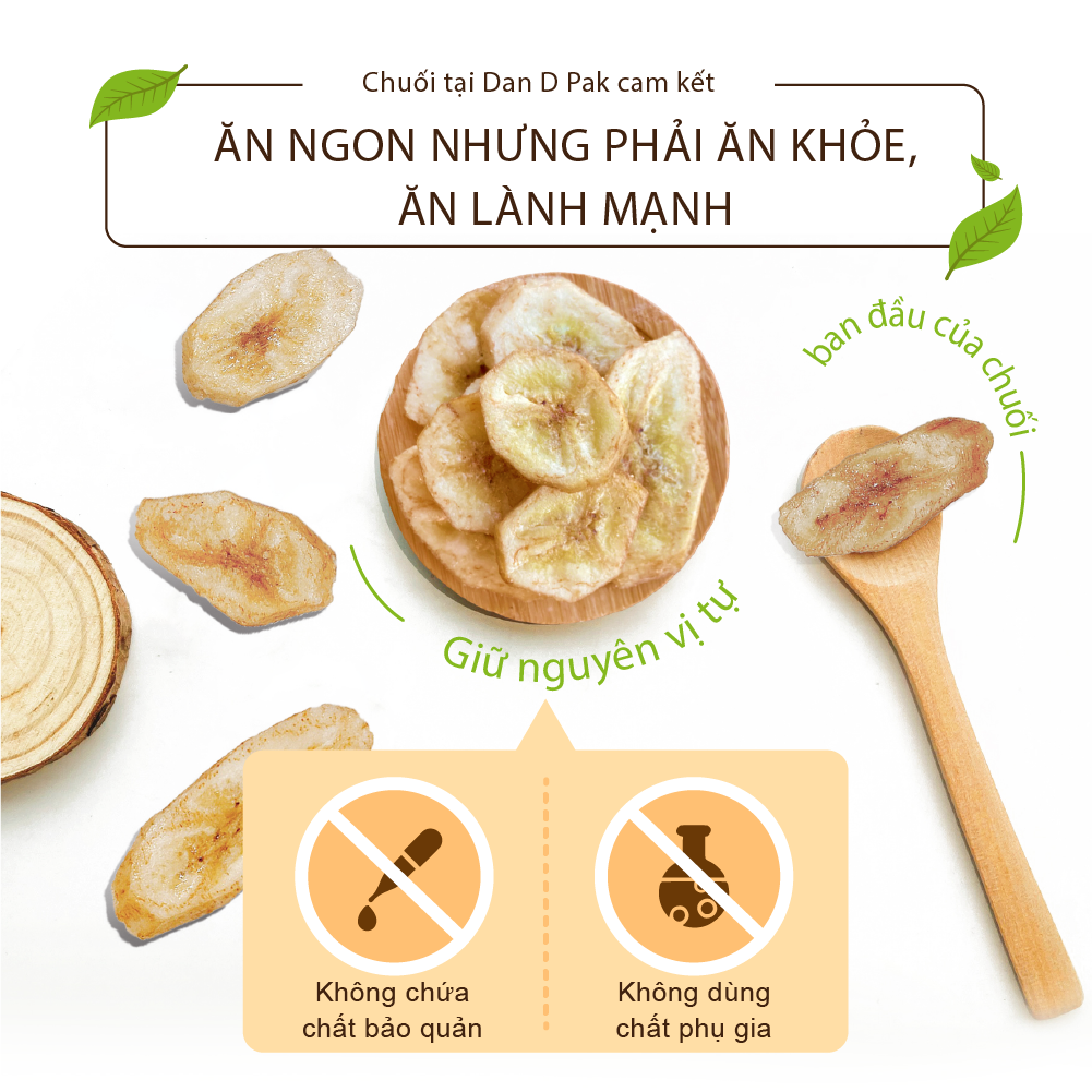 [Chính hãng] Chuối sấy giòn 170g, 500g Dan D Pak
