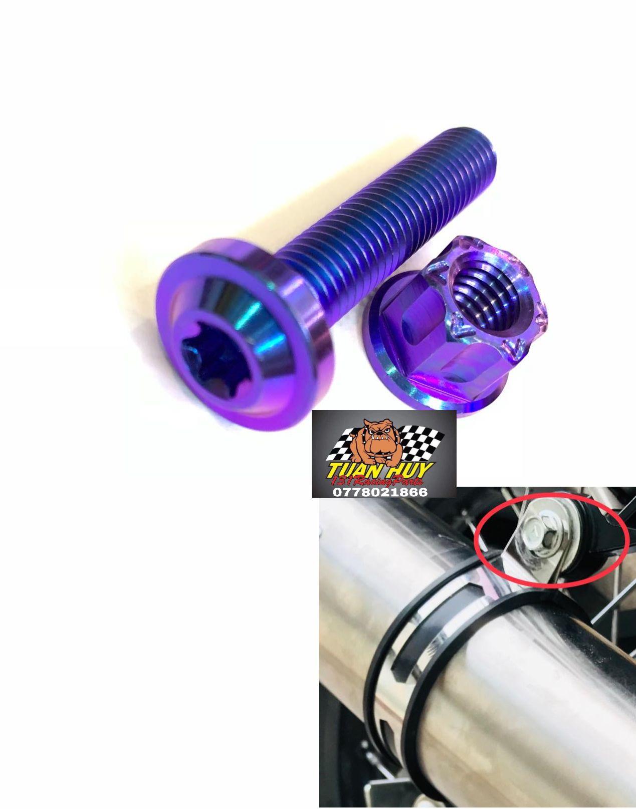 (1 Ốc + 1 Tán) Ốc Titan Gr5 gắn treo pô xe Sonic  Raider  Winner  Ex 150  Ex 11  Wave  Dream