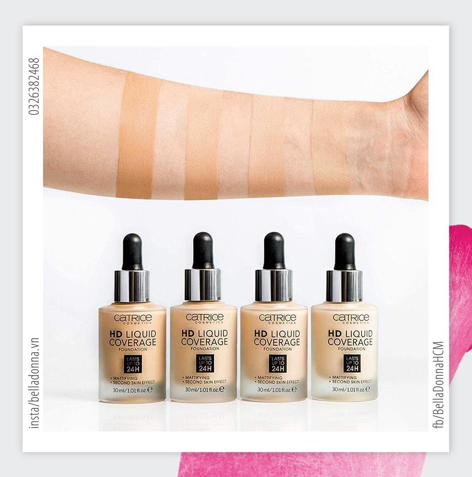 Kem Nền Che Phủ Hoàn Hảo Catrice Hd Liquid Coverage 30ml #010 Light Beige
