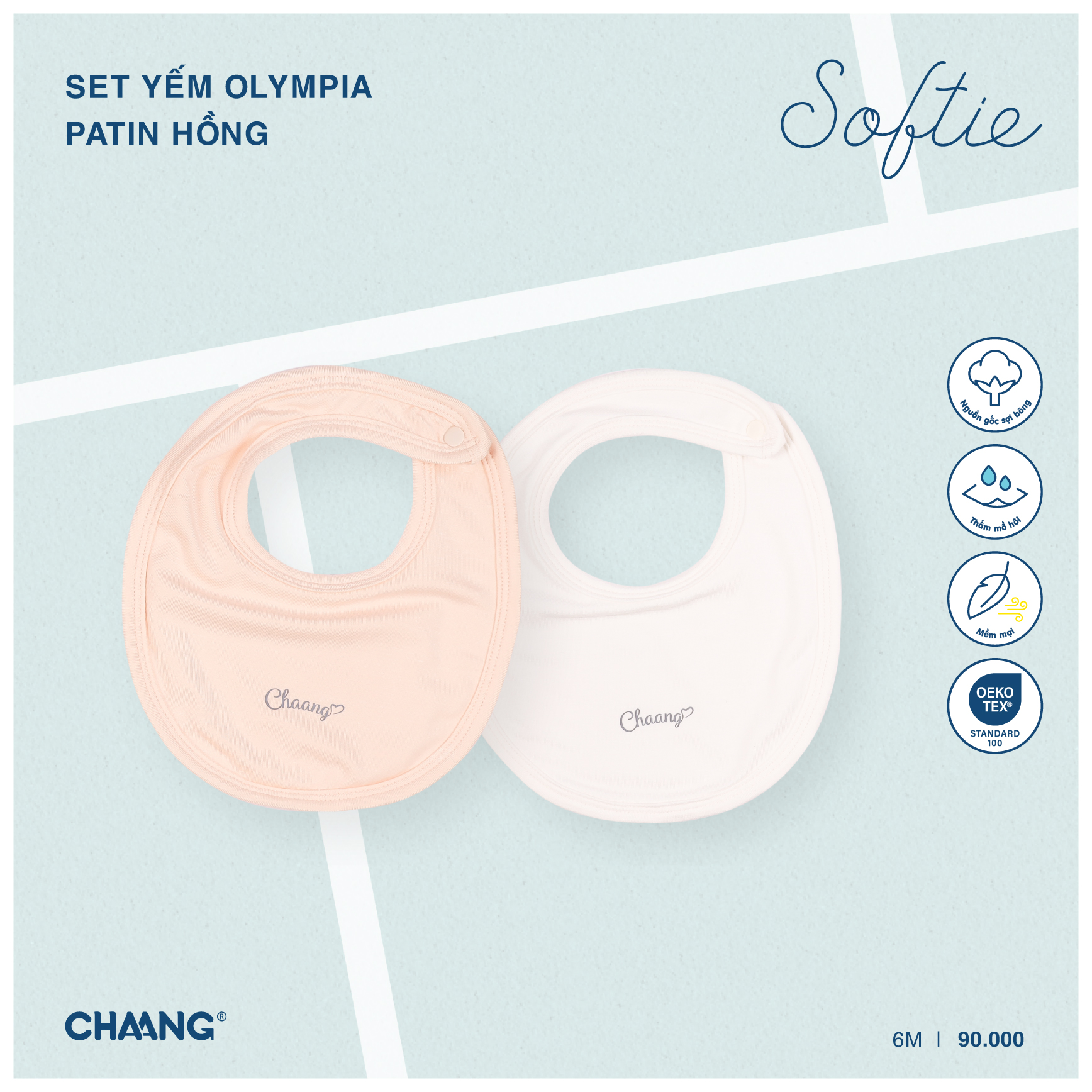 [CHAANG] Set 2 chiếc yếm tròn sơ sinh Olympia Chaang