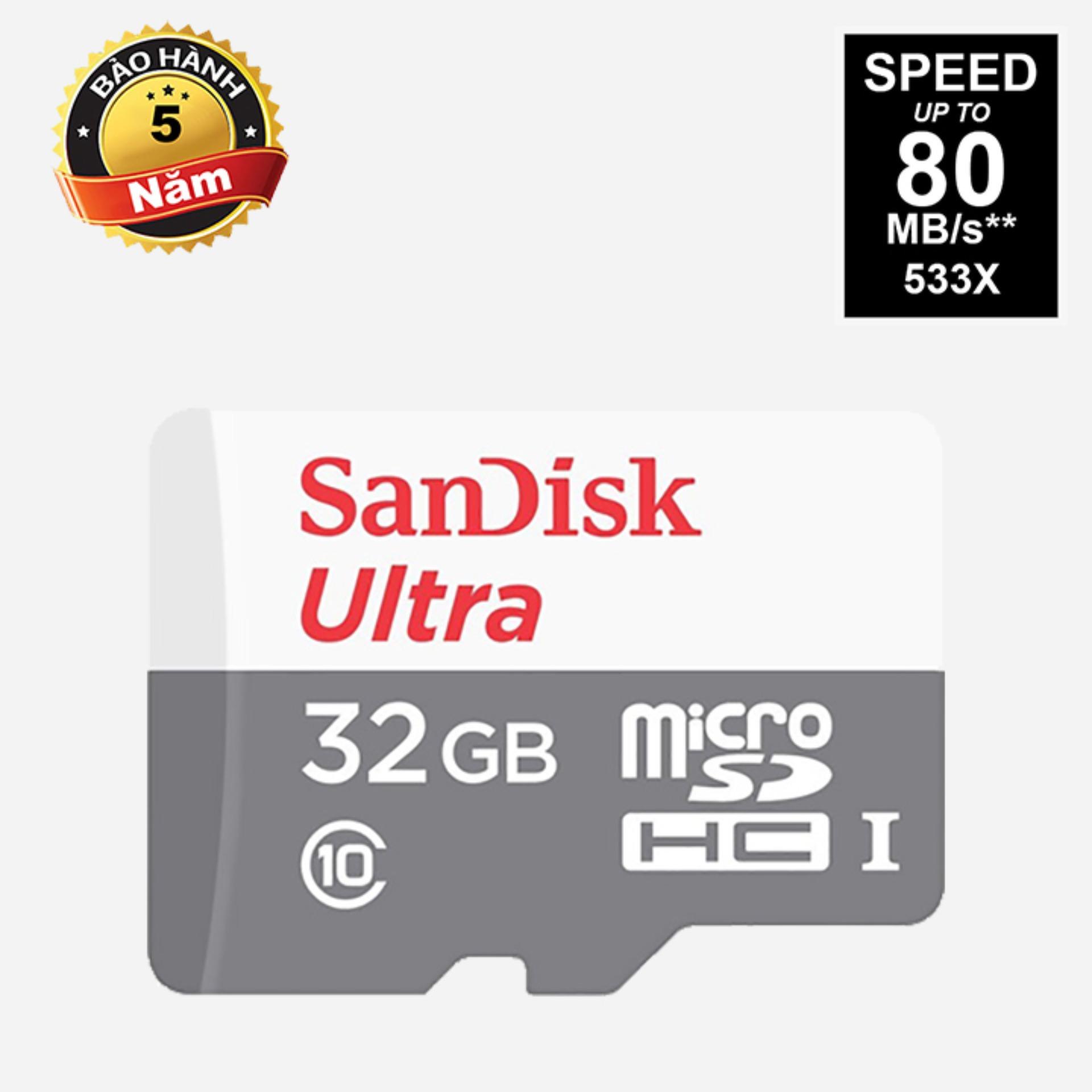 Thẻ nhớ 32G SanDisk Ultra Class 10 - Bảo hành 5 năm