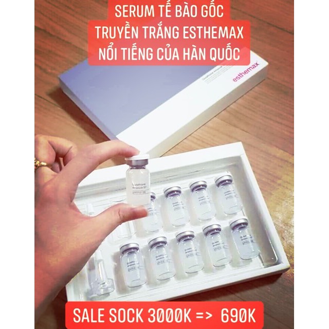 Serum tế bào gốc truyền trắng esthemax set 10 lọ