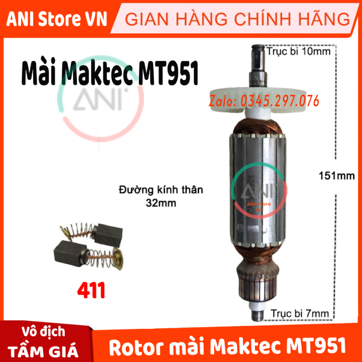 Rotor mài maktec mt954 mt951 loại đẹp / tặng chổi than