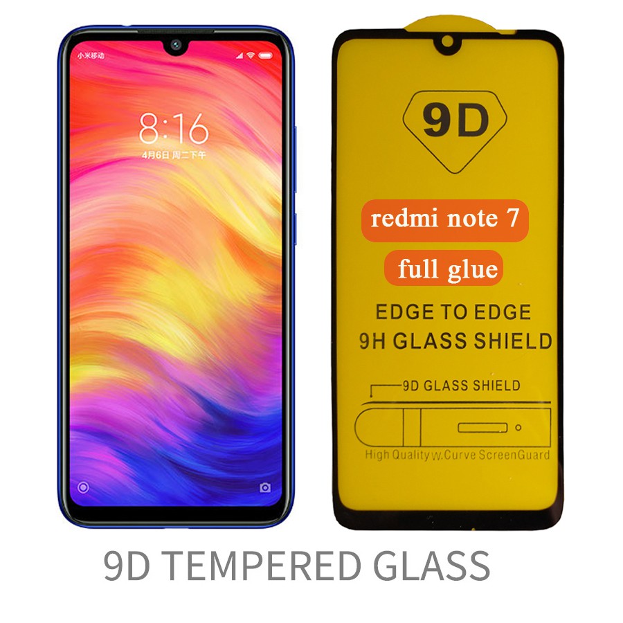 Xiaomi Redmi Note 7, Kính cường lực 9D Full màn hình - Full keo