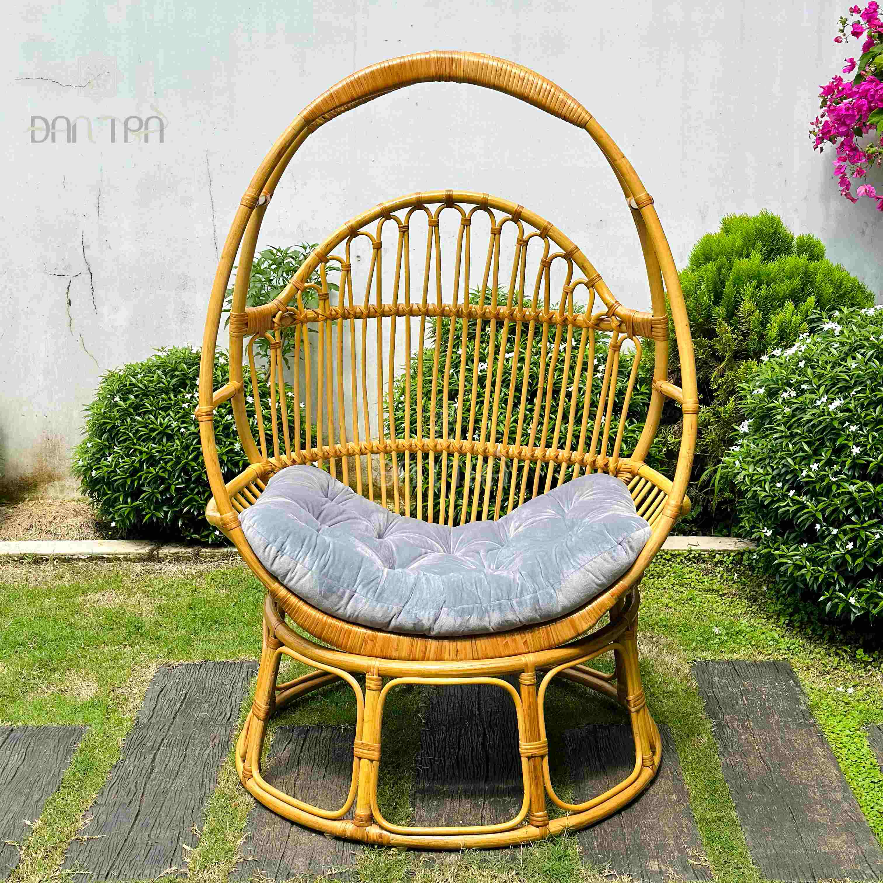 Xích Đu Mây Trứng Kèm Nệm ĐAN TRÀ - Nội Thất Mây Tre Đan
