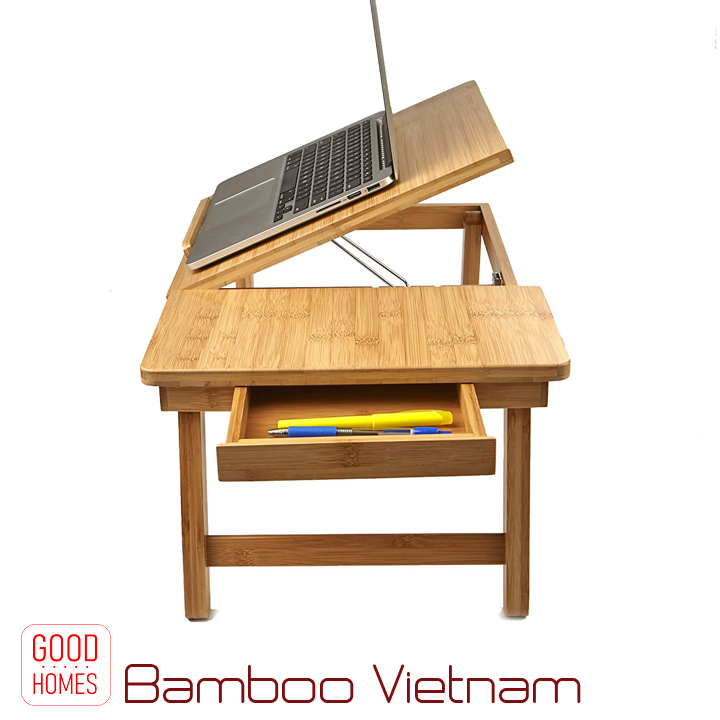 Bàn kê laptop gấp gọn gỗ tre cao cấp