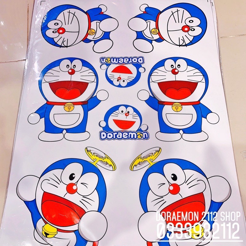 tem xe, tem dán, Sticker decal dán xe dán tường DORAEMON 60cm x 40cm