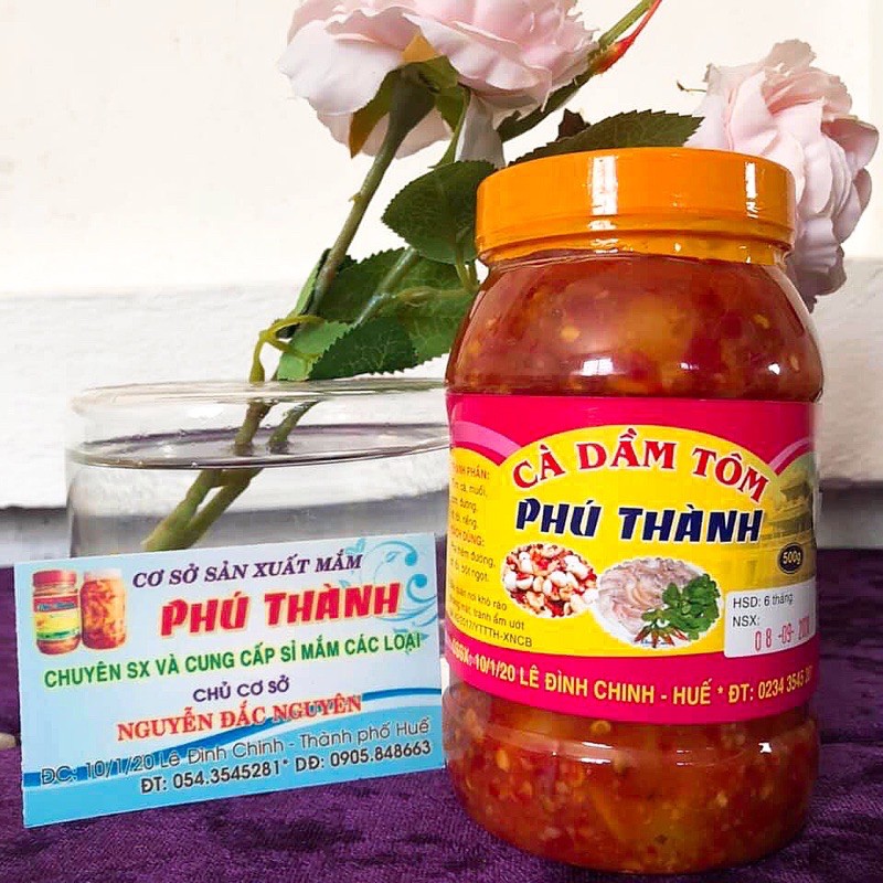 2 hủ 500GR (500gr x 2) Cà dầm tôm Phú Thành - Đặc sản Huế