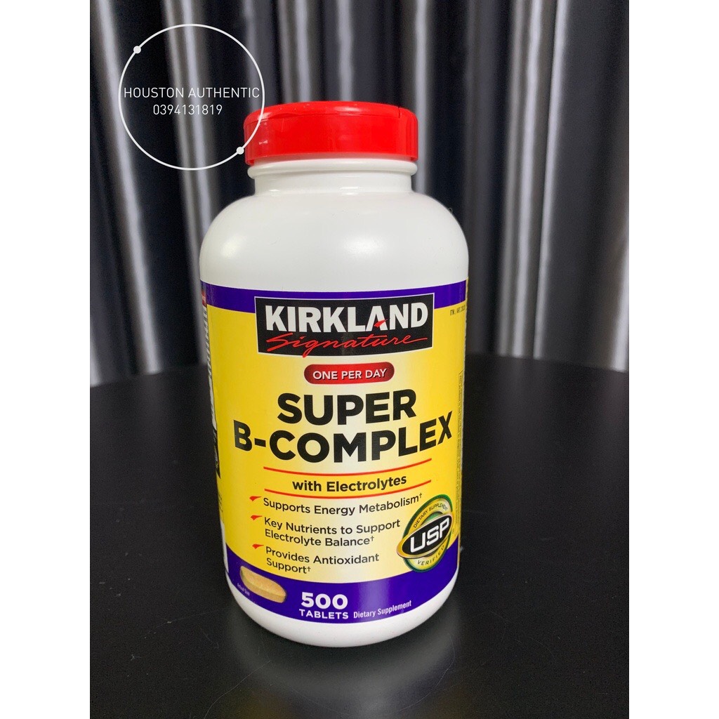 [ ĐỦ BILL STORE + AIR] Viên uống Vitamin B Tổng Hợp Super B - Complex Kirkland 500 Viên _ Live mua hàng tại Mỹ