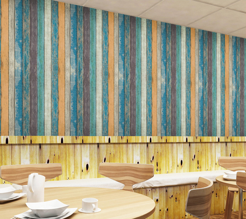 Cuộn 10 Mét Giấy Dán Tường Khổ 45cm Có Keo KS027 Ván Sọc Hiện Đại