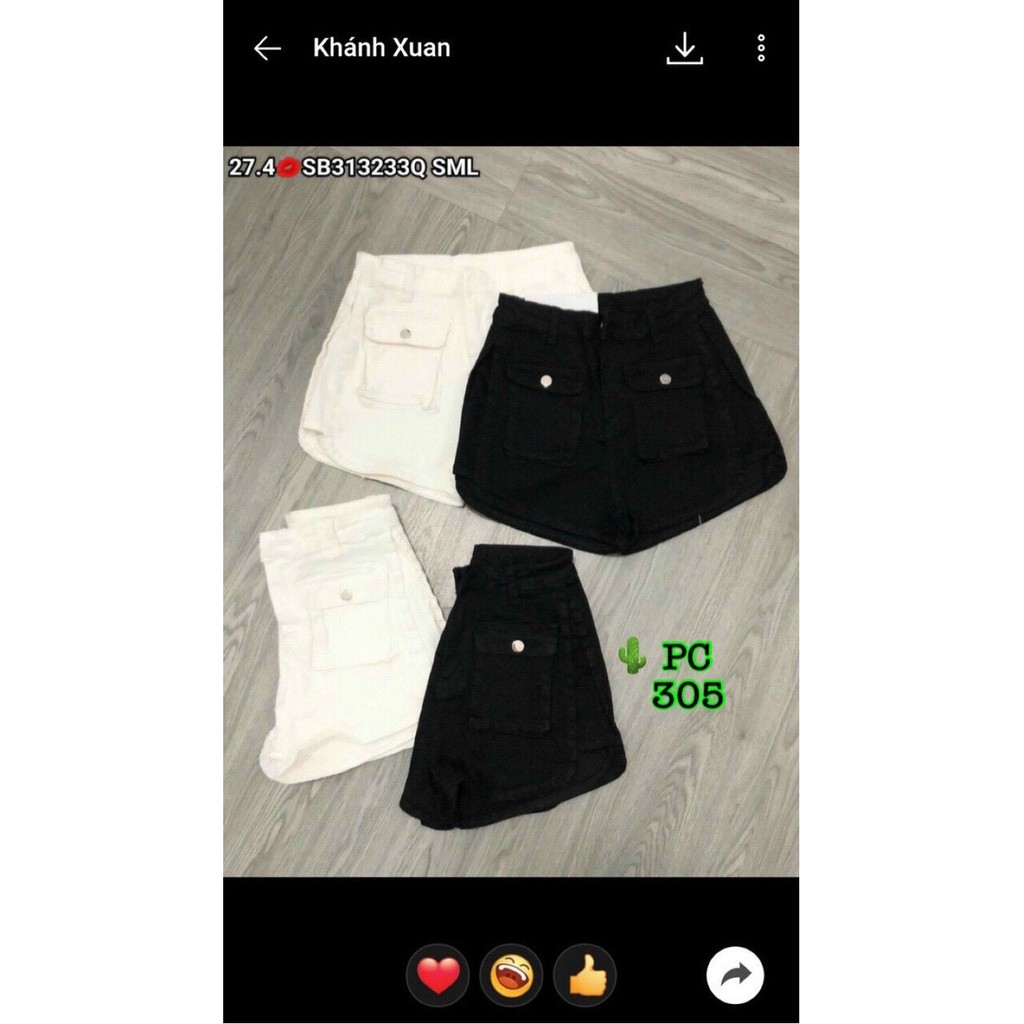 Quần đùi nữ, quần short nữ kaki vạt bầu ống rộng lưng cao BASIC chất kaki hàng chuẩn shop.