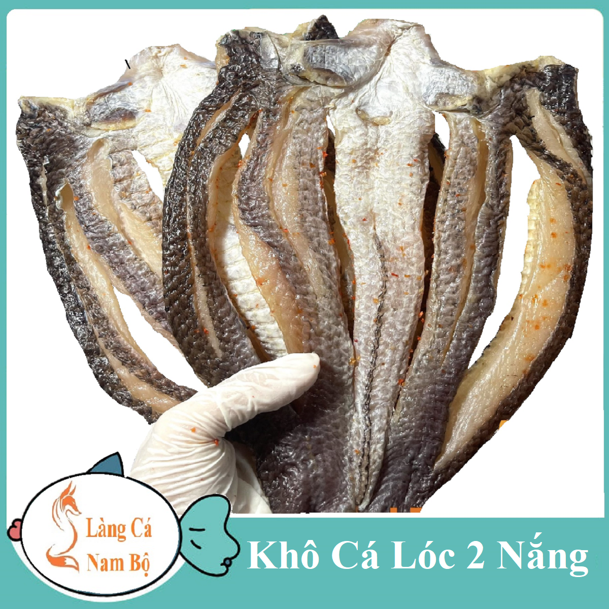 Khô cá lóc 2 nắng 1kg khô cá lóc đồng tháp -làng cá nam bộ