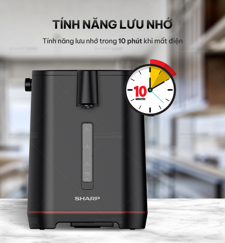 Bình Thủy  Điện Sharp KP-40EBV-ST/WH/BK Dung Tích 4L [HÀNG CHÍNH HÃNG BẢO HÀNH 12 tháng]