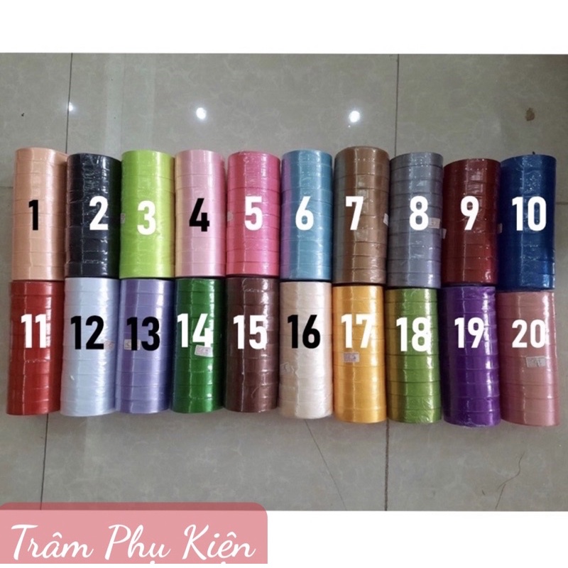 [Cuộn 22m] Ruy Băng Lụa Nhiều Màu Bản 2cm 4cm