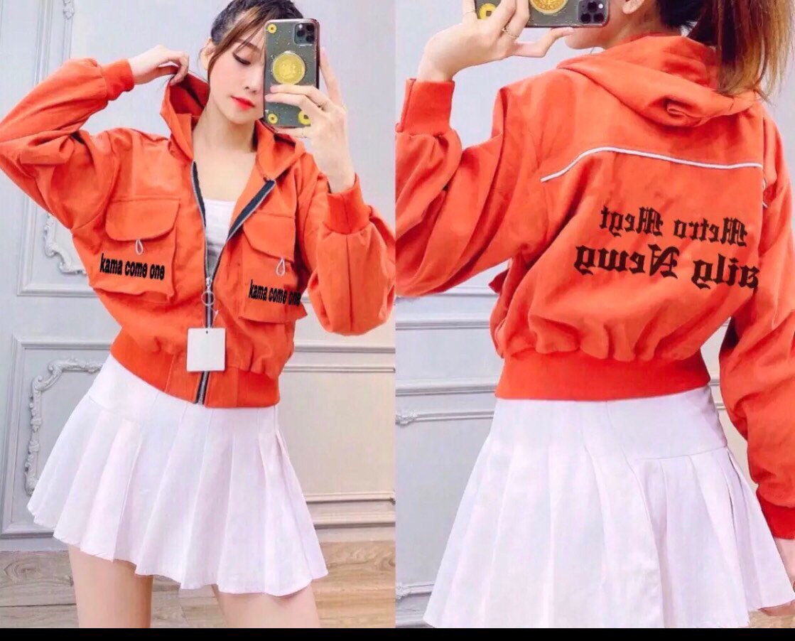 ÁO KHOÁC NỮ - ÁO KHOÁC CROPTOP THỜI TRANG CAO CẤP TRẺ TRUNG, THIẾT KẾ ÔM EO CO LẠI KHOE DÁNG CỰC XINH, CÓ MŨ RỘNG CÁ TÍNH