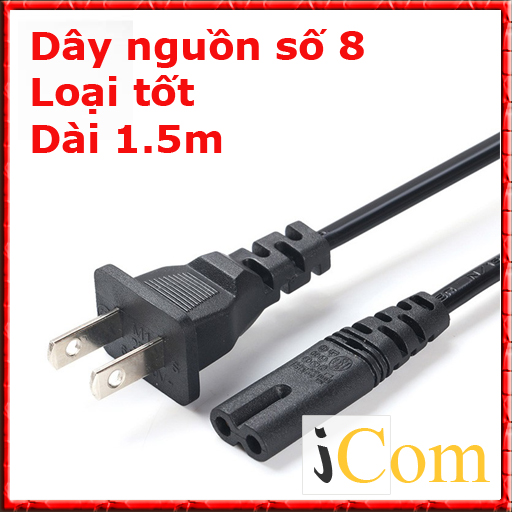 Dây cáp nguồn đầu 2 lỗ tròn hình số 8 loại tốt