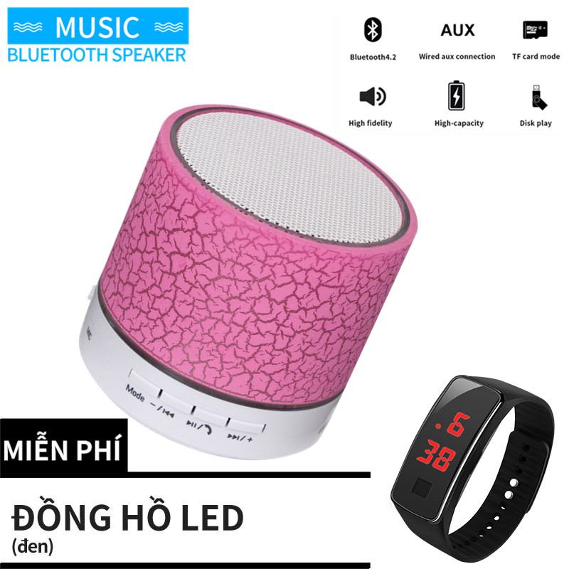 [Đồng hồ LED miễn phí] COD Mini Bluetooth LED nhấp nháy Loa Bluetooth Mini Loa di động với đèn LED Loa mini