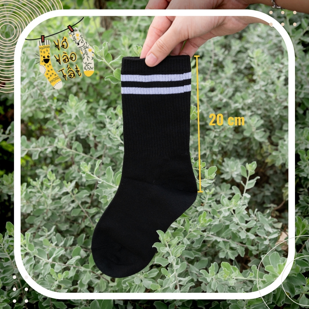 TẤT VỚ UNISEX TRẮNG ĐEN SỌC NGANG