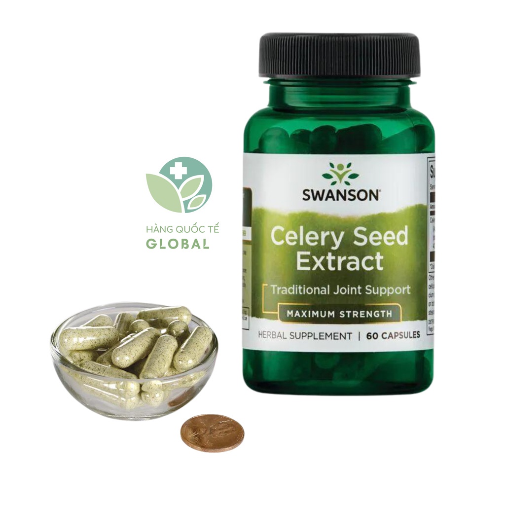 [Hàng Quốc Tế] SWANSON CELERY SEED EXTRACT, 60 viên, Hỗ trợ đường tiết niệu