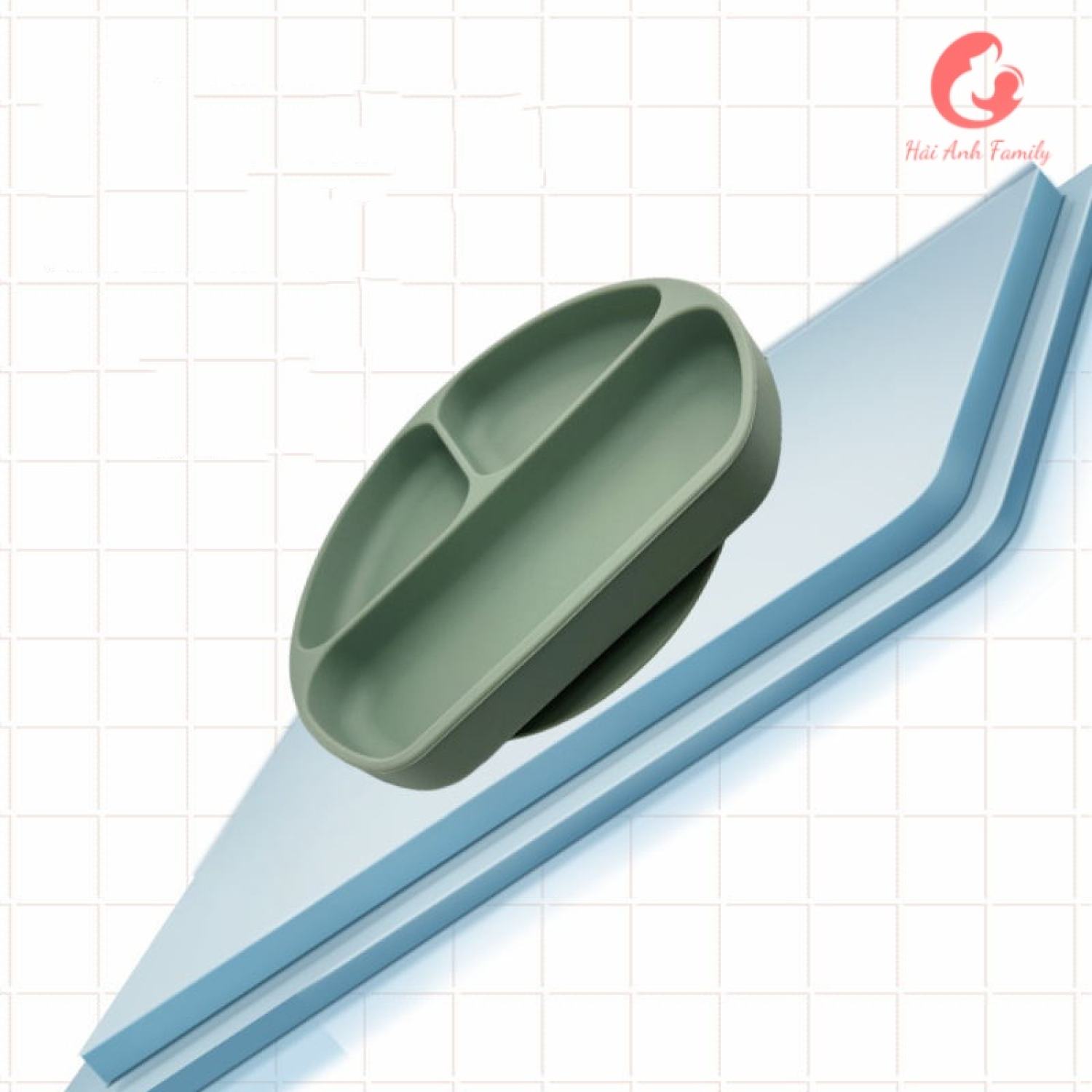 Khay silicon chia 3 ngăn Cao Cấp cho bé ăn dặm