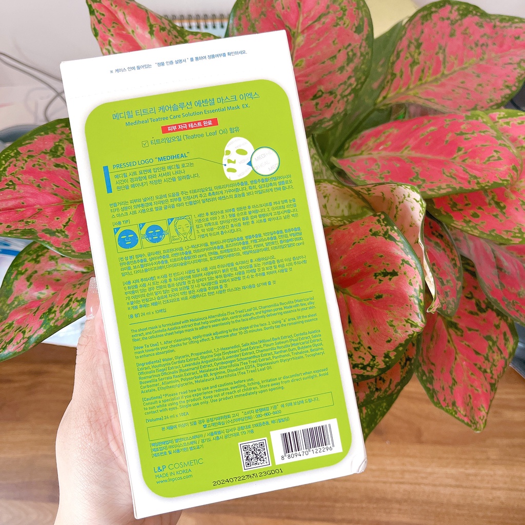 10 Mặt Nạ Trà Xanh Mediheal Teatree Care Solution Essential Mask (Hộp 10 miếng)