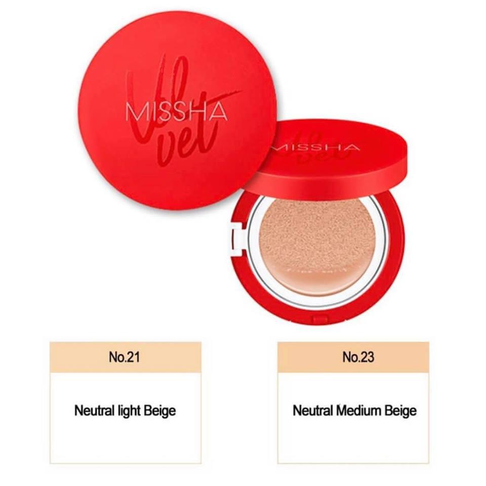 [HCM]Phấn Nước Mỏng Mịn Che Phủ Tốt Lâu Trôi Missha Velvet Finish Cushion SPF50+ PA+++