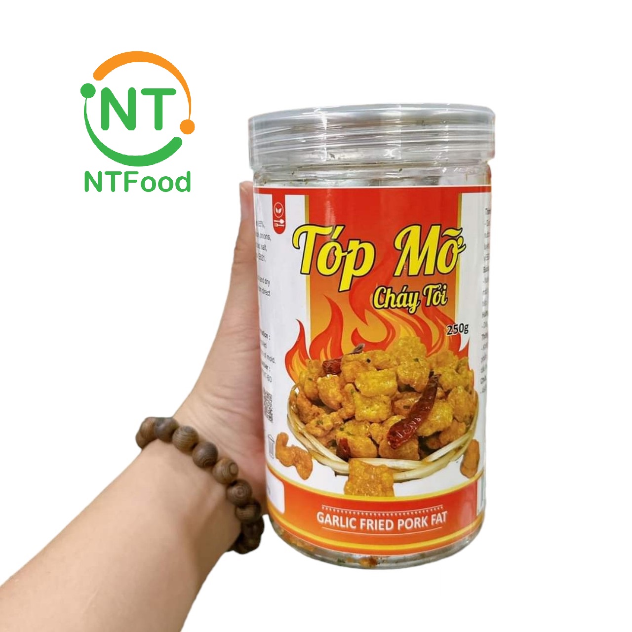 Tóp mỡ tỏi ớt hũ 250gr ntfood - nhất tín food