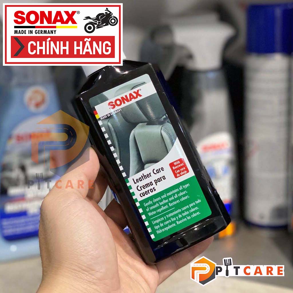 Kem dưỡng ghế da sonax leather care 291141 250ml phục hồi mới màu da