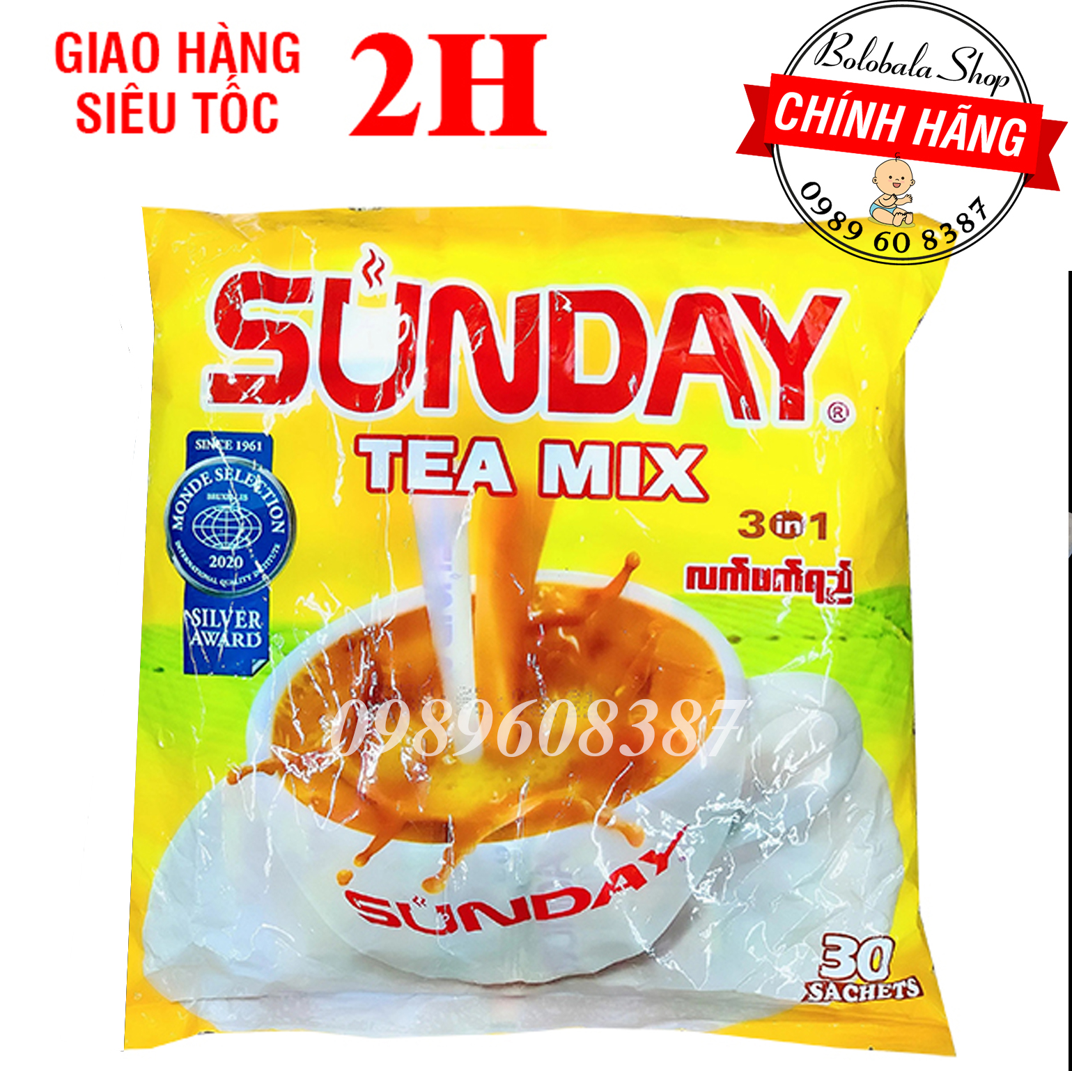 Trà sữa Sunday Teamix Myanmar 750g (gồm 30gói x 25g)