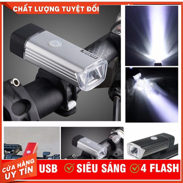 Đèn pha xe đạp siêu sáng 4 chế độ led MACHFALLY sạc Usb