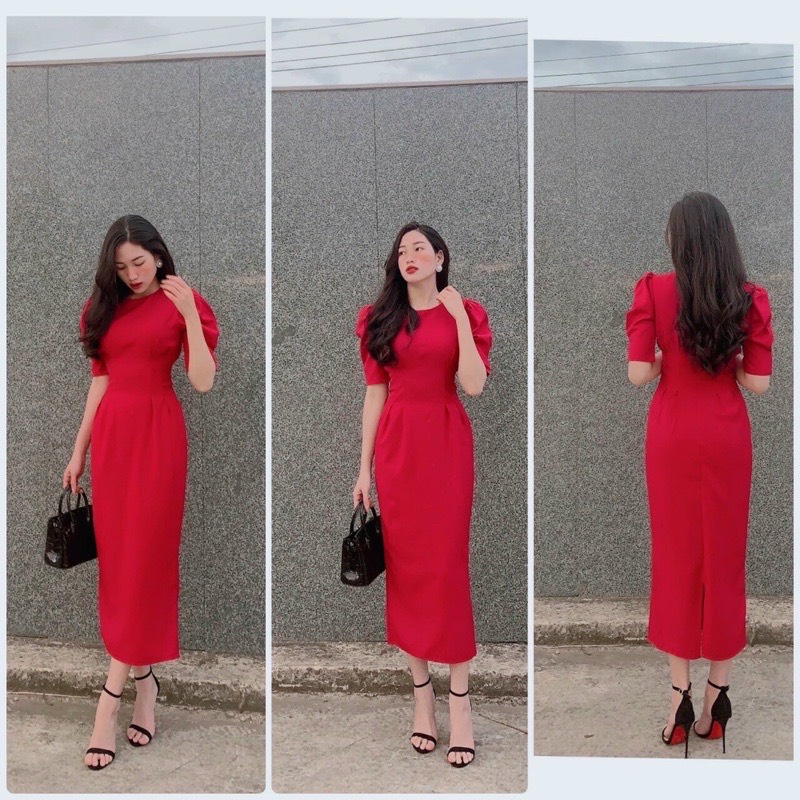 Đầm dáng xòe chít eo thời trang nữ (Dài 98cm)