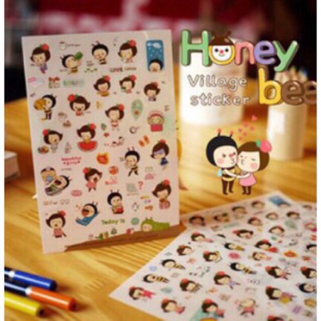 [HCM]Bộ 6 tấm sticker trang trí Ong vàng