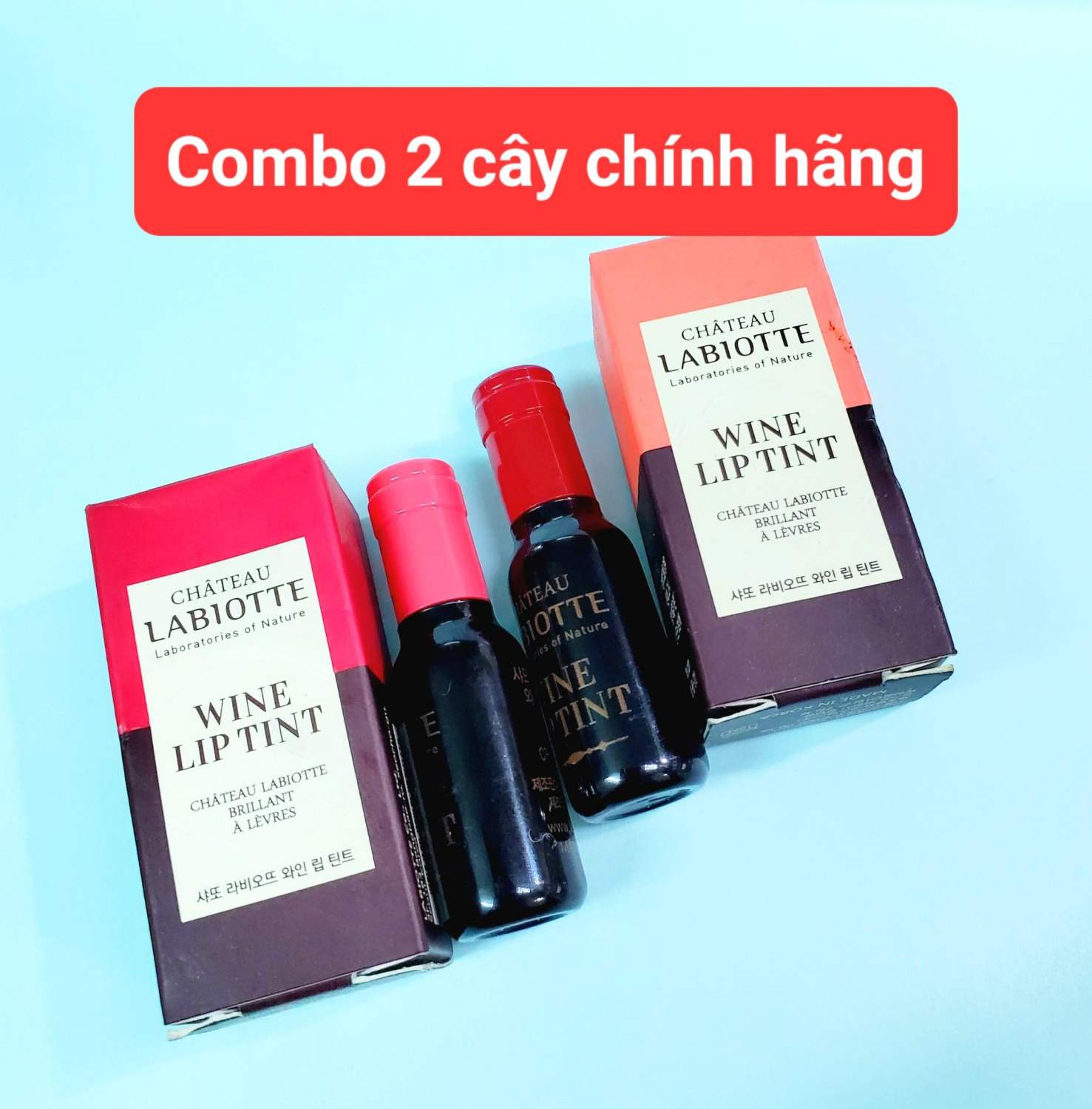 Combo 2 Son Tint Laßiote - 2 son MINI 2 màu y hình - siêu lì màu - không chì hàng CHÍNH HÃNG 100%