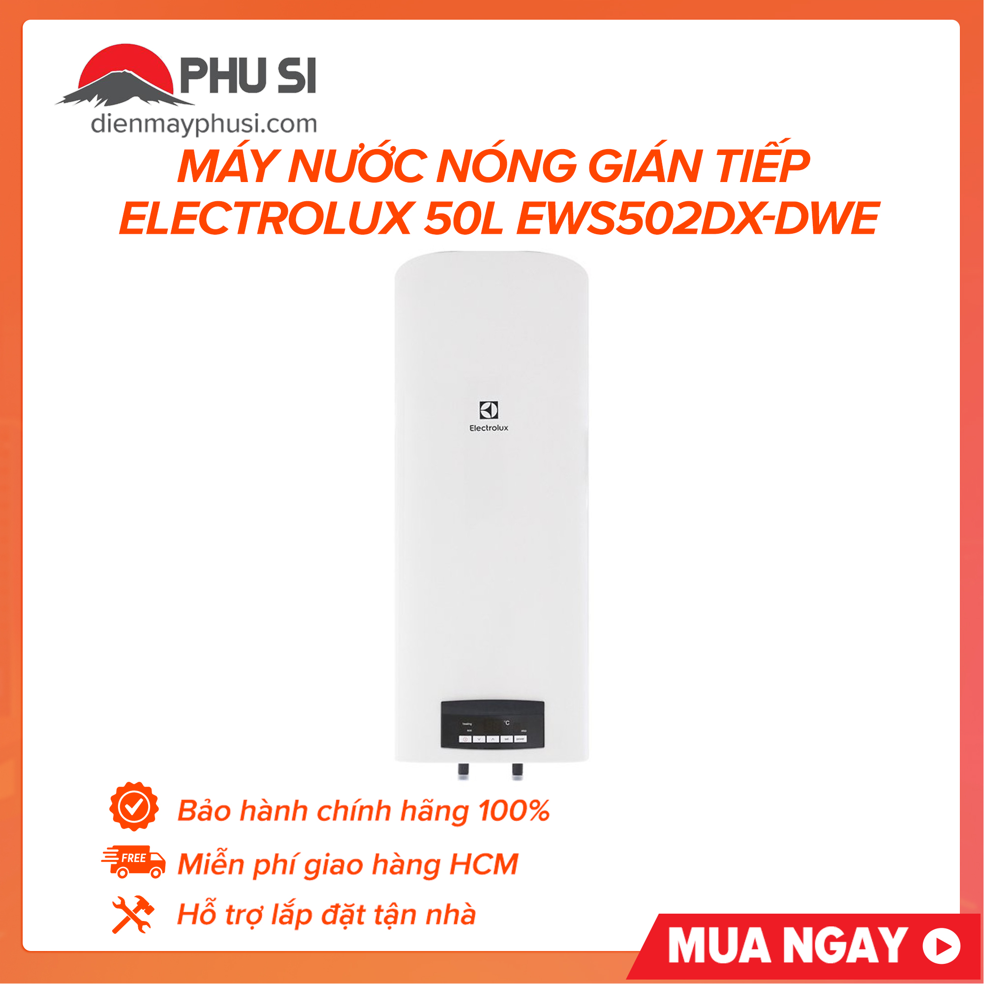 Máy nước nóng gián tiếp electrolux 50l ews502dx-dwe