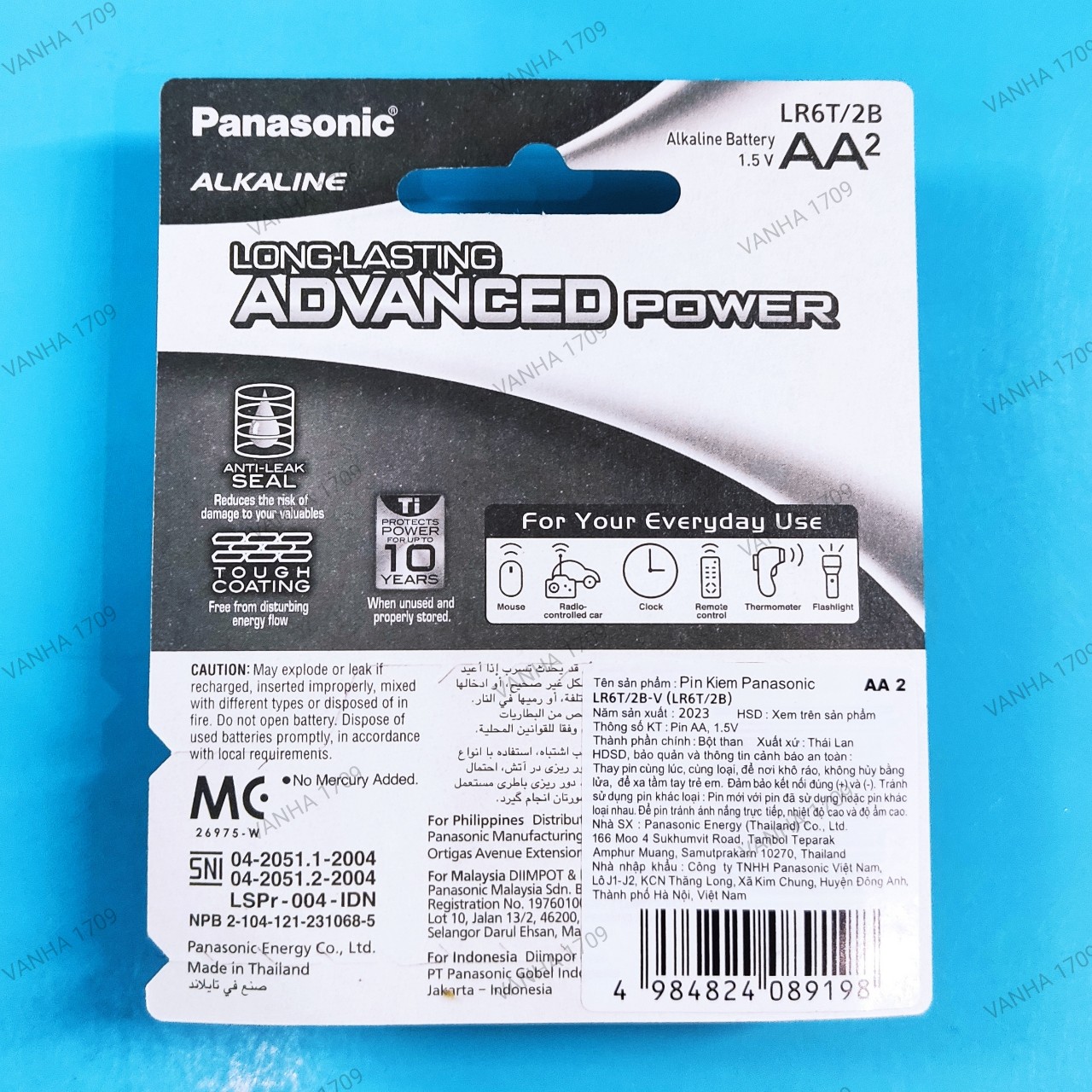 PANASONIC™ [ vỉ 02v ] pin ALKALINE size AA/AAA (cỡ tiểu và đũa) 1.5V