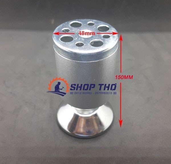 Chân tủ tròn bằng nhôm 10cm, 12cm, 15cm