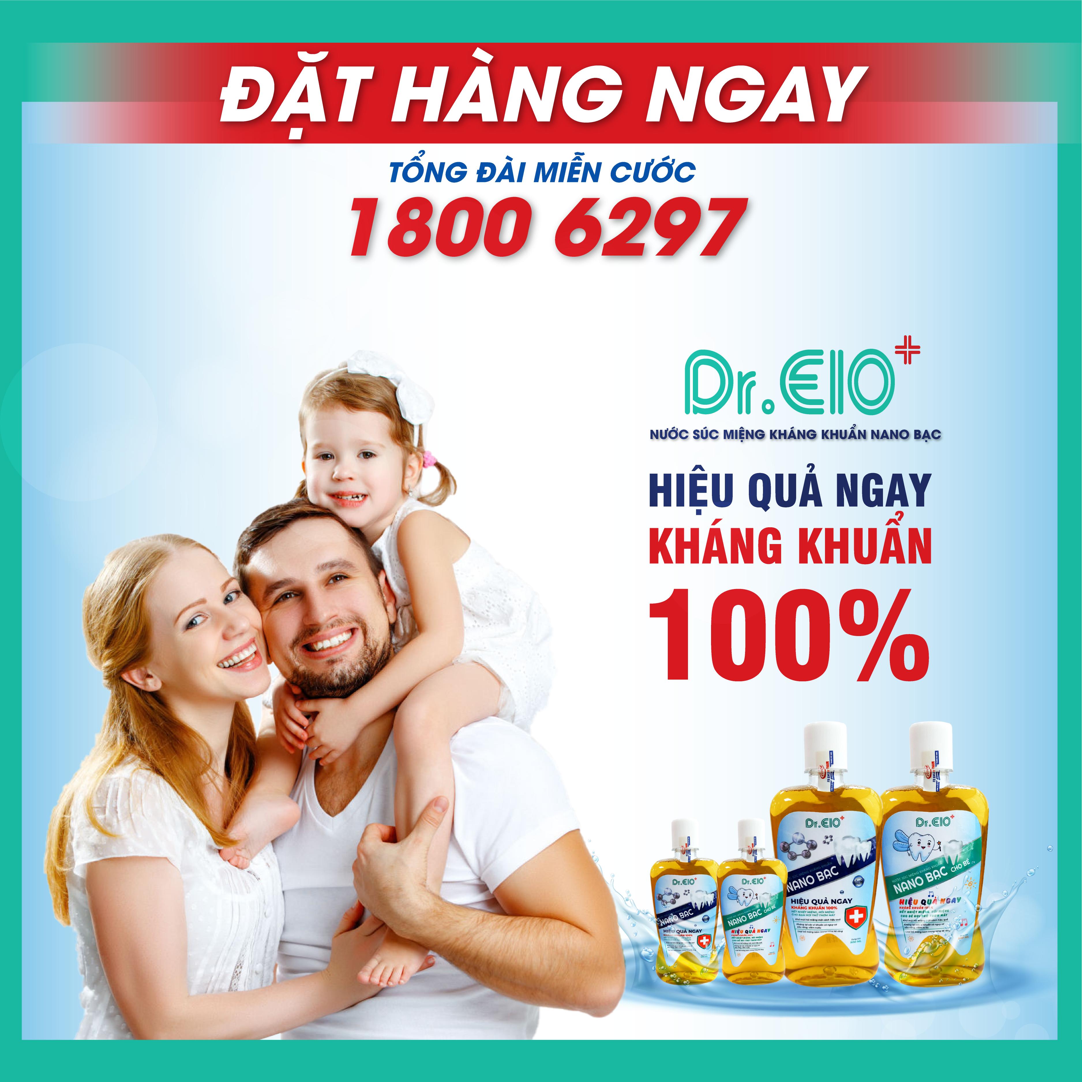 [COMBO 3 CHAI 500ML] - NƯỚC SÚC MIỆNG KHÁNG KHUẨN NANO BẠC CHO BÉ Dr.ELO