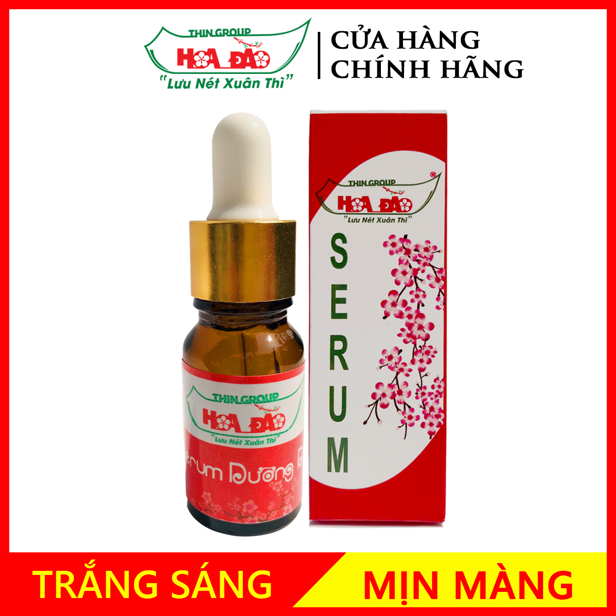 Combo giảm mụn dưỡng trắng da Hoa Đào Thingroup (Kem Mụn Hoa Đào và Serum Hoa Đào)