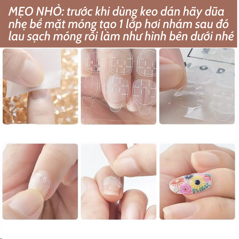 Combo 2 vỉ keo dán 2 mặt để dán móng tay giả