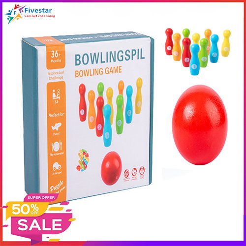 Trò chơi Bowling bằng gỗ cho trẻ em